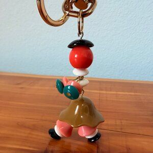 FOSSIL Beaded Girl Shape Gold Tone Metal Y2K Keychain